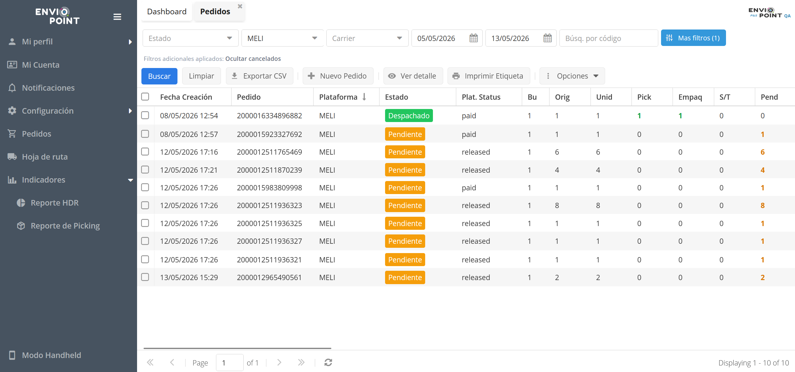 Gestion de pedidos multicanal